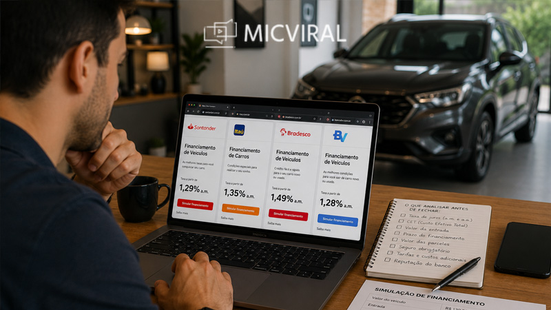 Financiamento de carro online: como contratar, quais bancos escolher e o que analisar antes de fechar