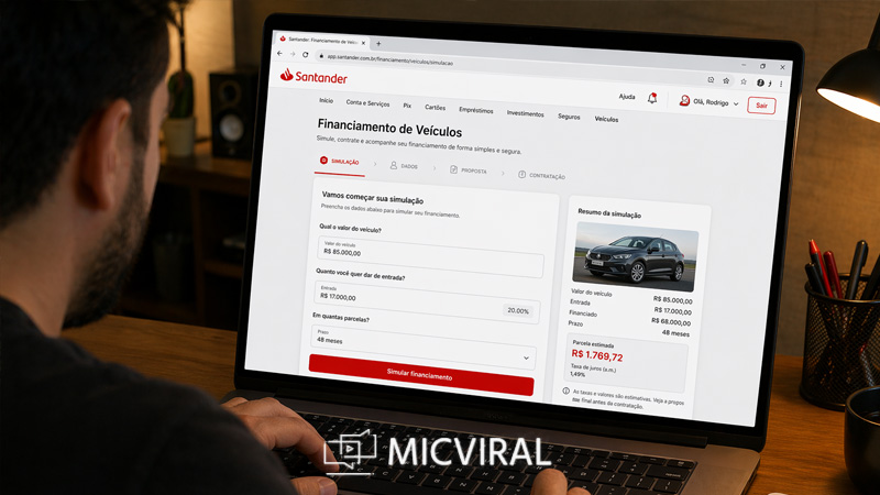 Financiamento de carro pelo Santander com análise completa de custos, taxas e aprovação