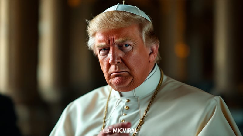 Foto Donald Trump de papa: Veja a imagem feita com IA postada pelo presidente dos Estados Unidos