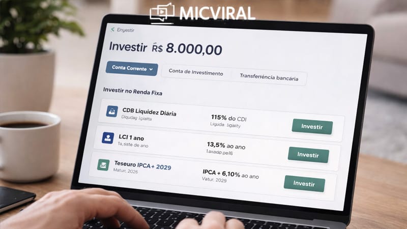 Investir 8 mil reais em 2026: estratégias práticas, opções reais no Brasil e como multiplicar seu capital